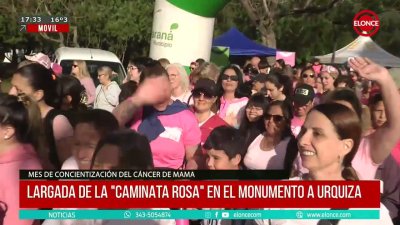 Largada de la 12&ordm; Marat&oacute;n Rosa en el Monumento a Urquiza